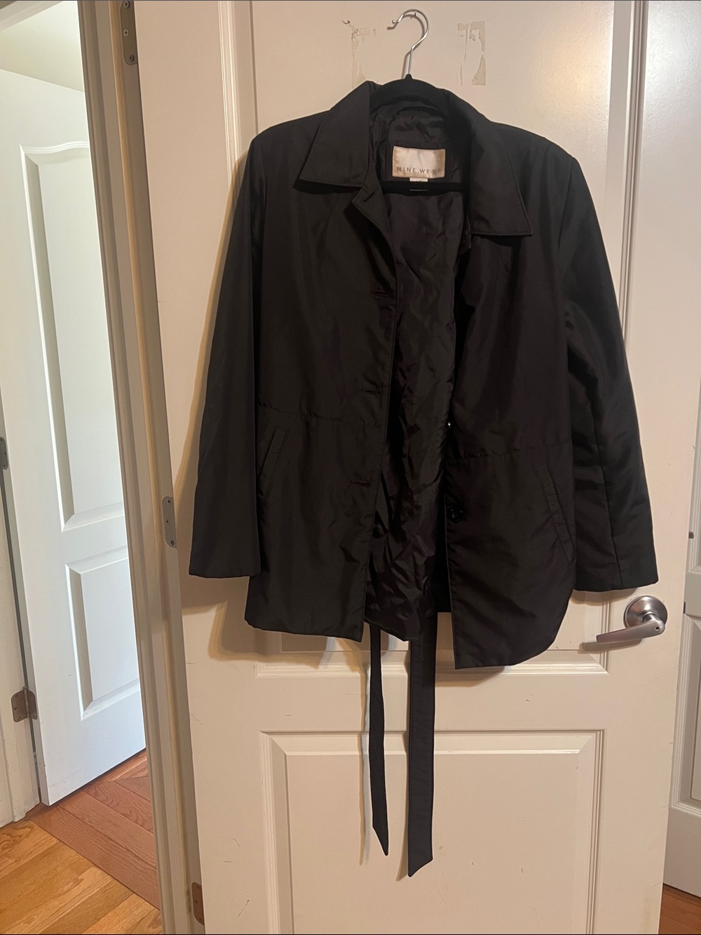 Nine West Black Belted Trench Coat